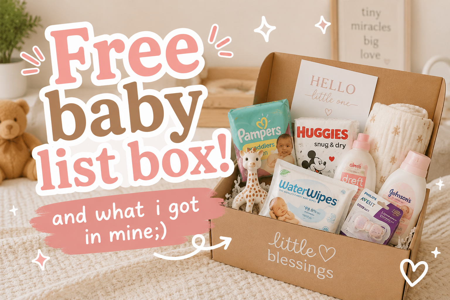 What I got in my free Babylist box🩵 cover photo collage
