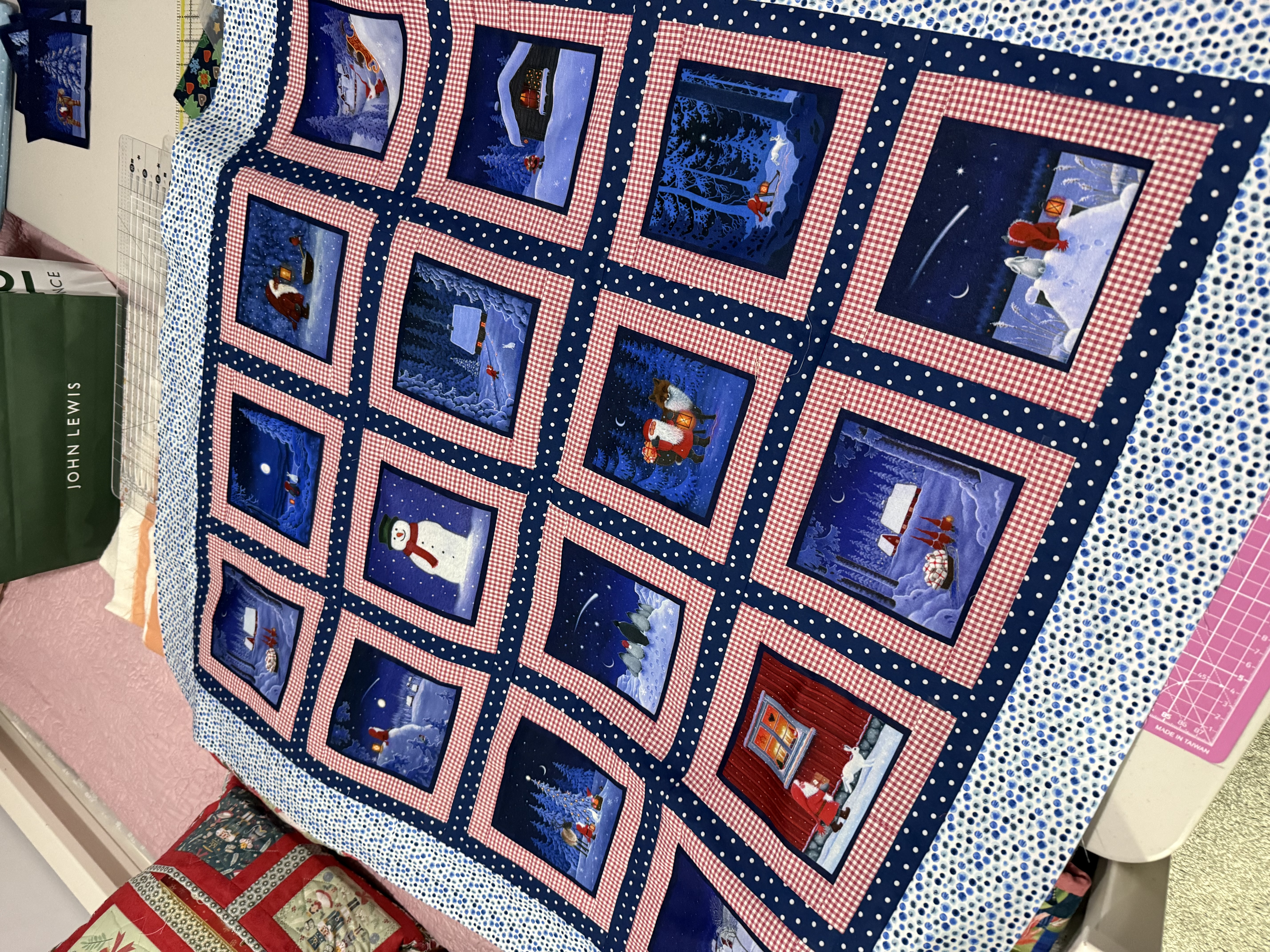 Quilting cosy Christmas lap quilts for children cover photo collage