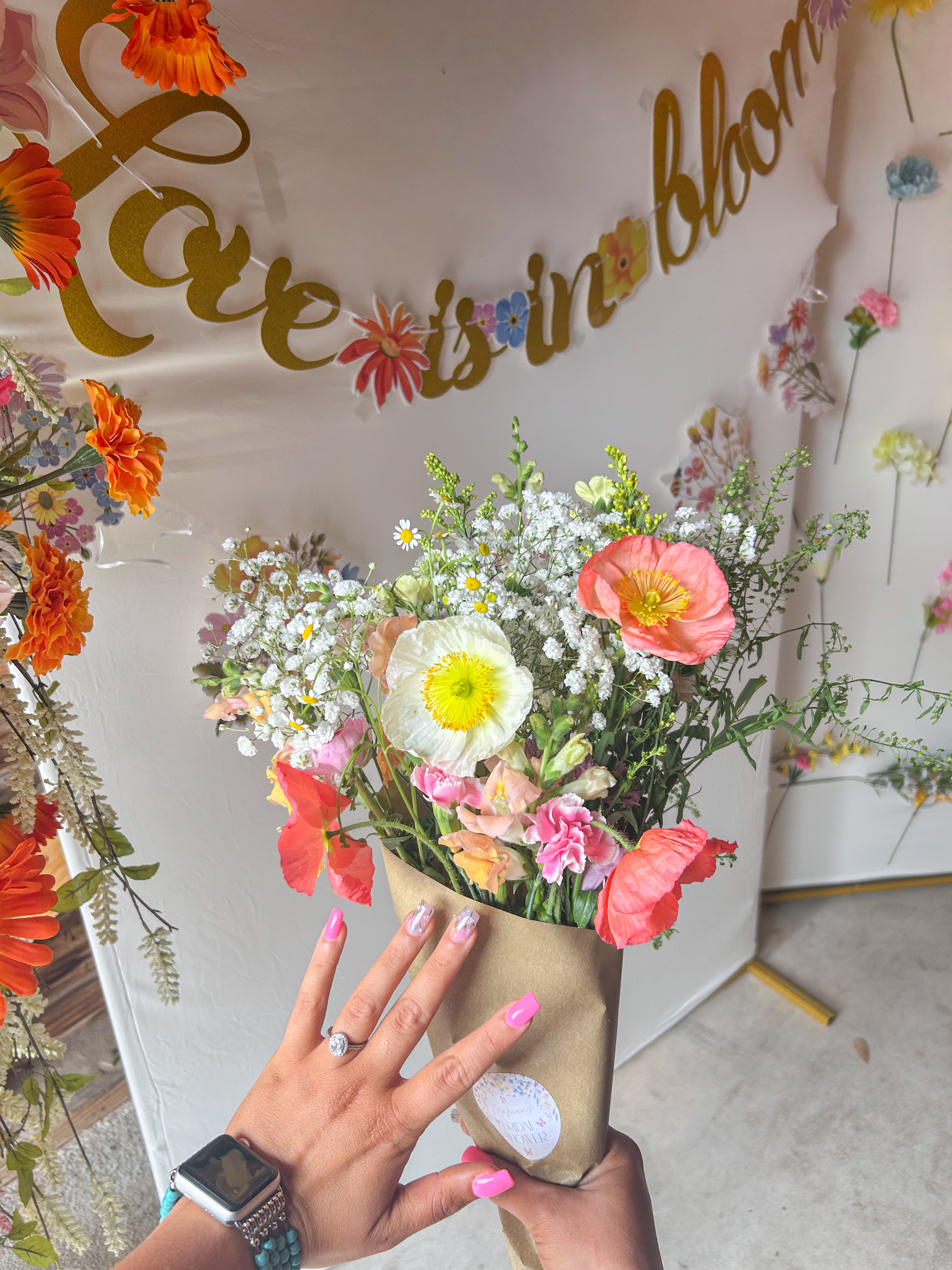 Love is in Bloom Bridal Shower cover photo collage