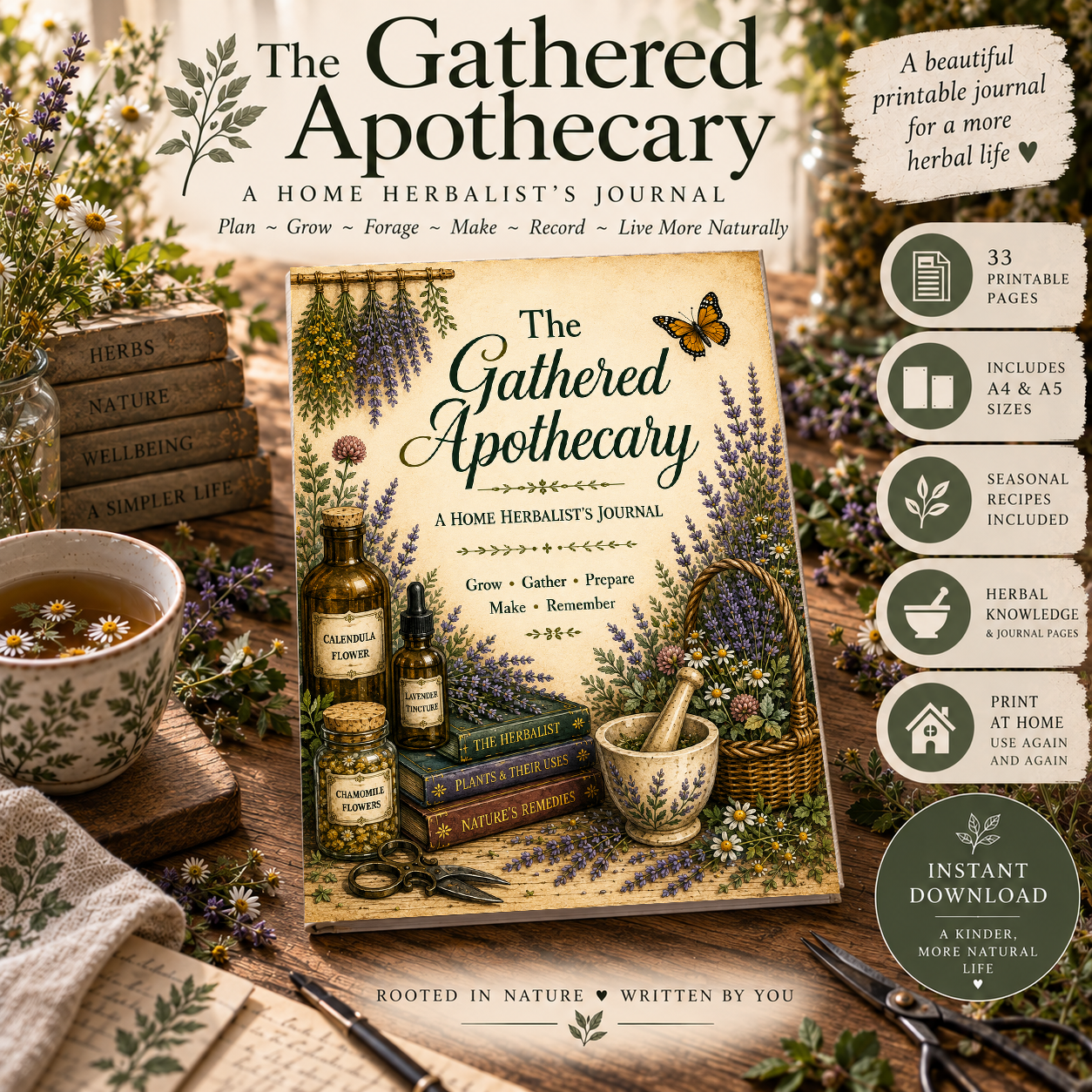 🌿 Foraging, Herbs & Home Apothecary cover photo collage