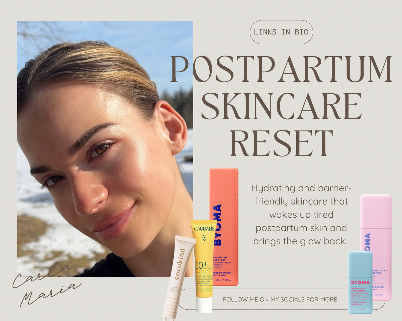 My 5-Min Postpartum Skincare Routine ✨🫶🏻🤍 cover photo collage