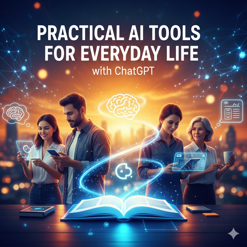 2026 AI Guide for Beginners: How to Use ChatGPT & AI Tools to Stay Relevant cover photo collage