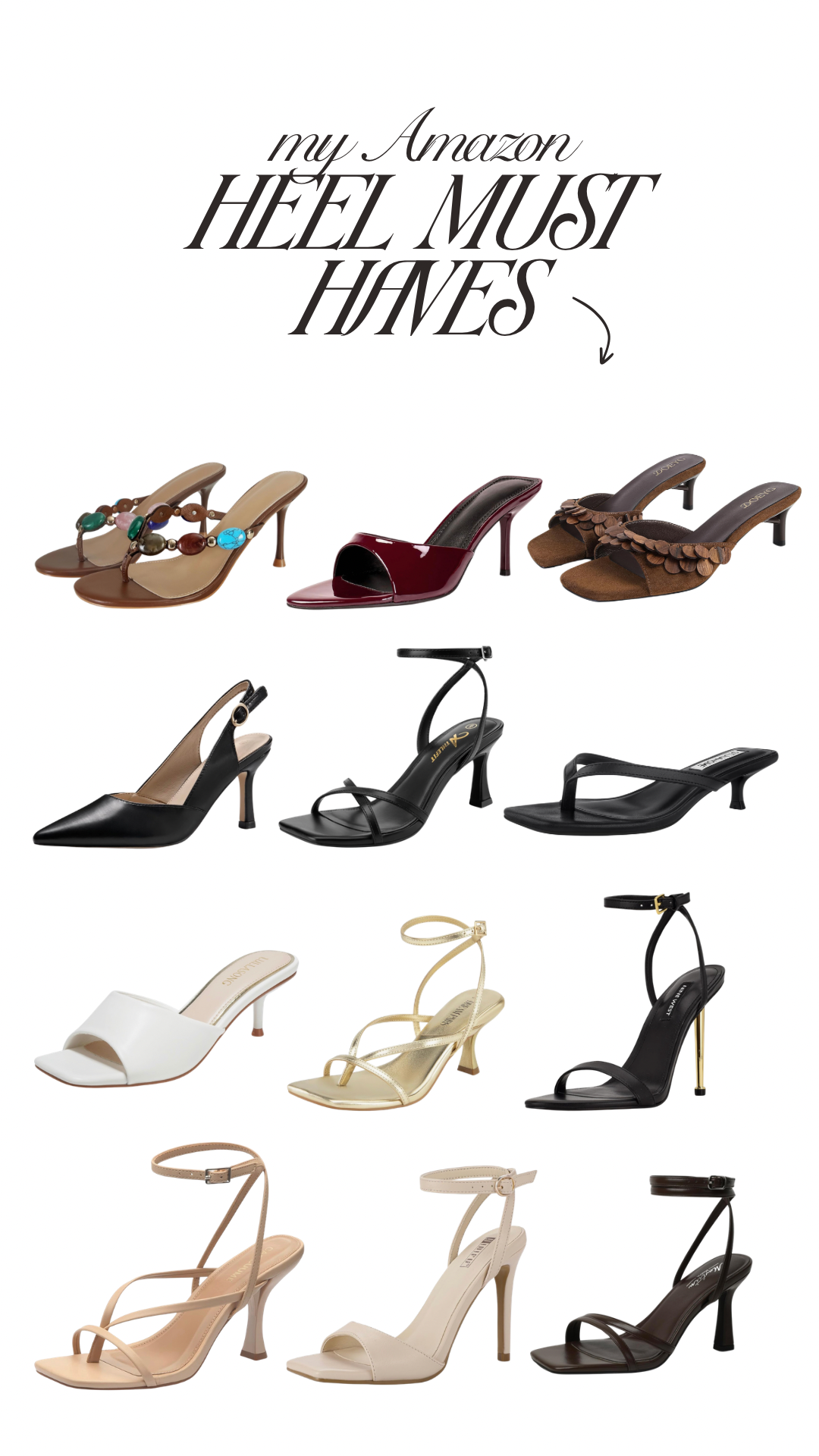 Every Heel You Need in Your Closet From Amazon cover photo collage