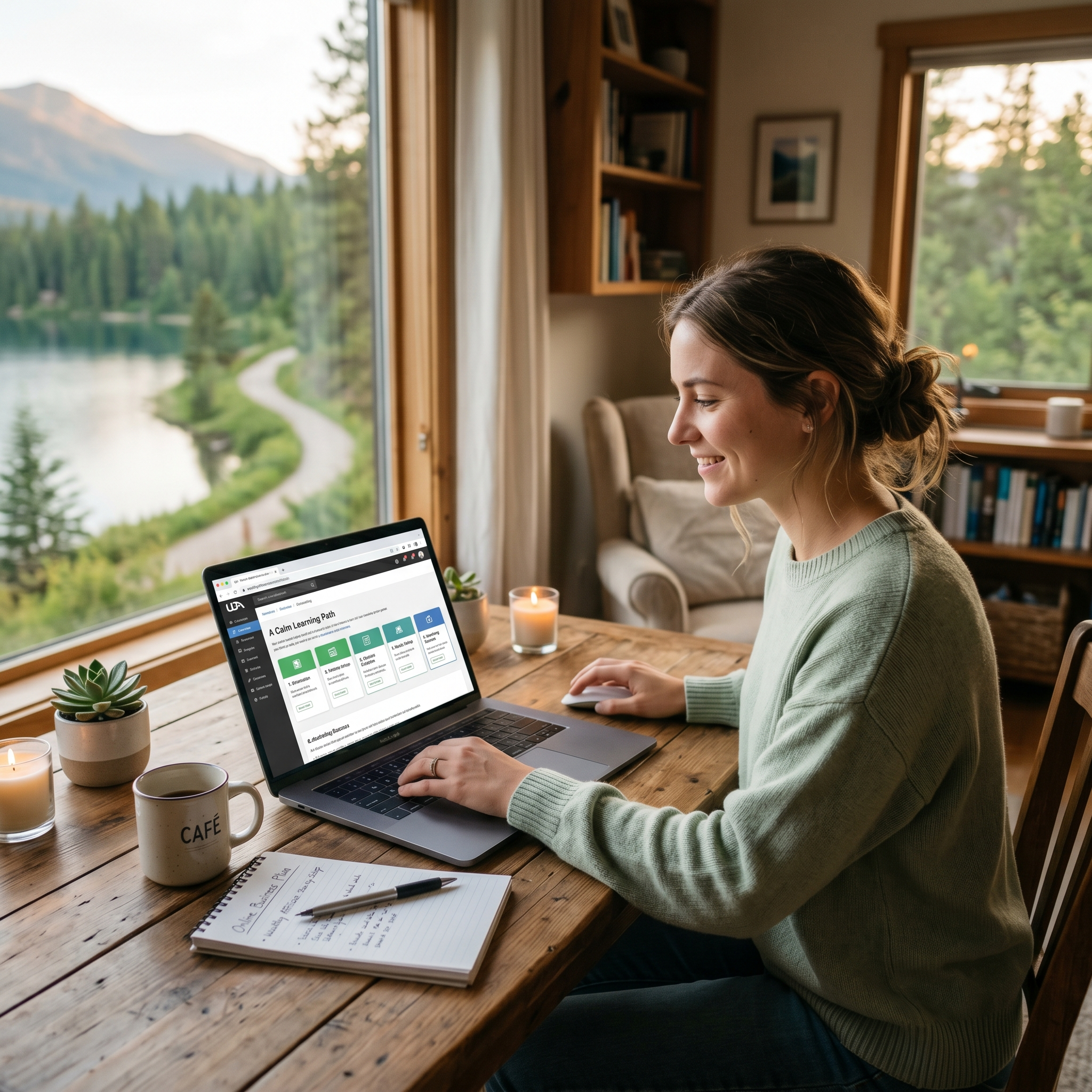 The Gentle Guide: How to Start a Sustainable Online Business in 2026 cover photo collage