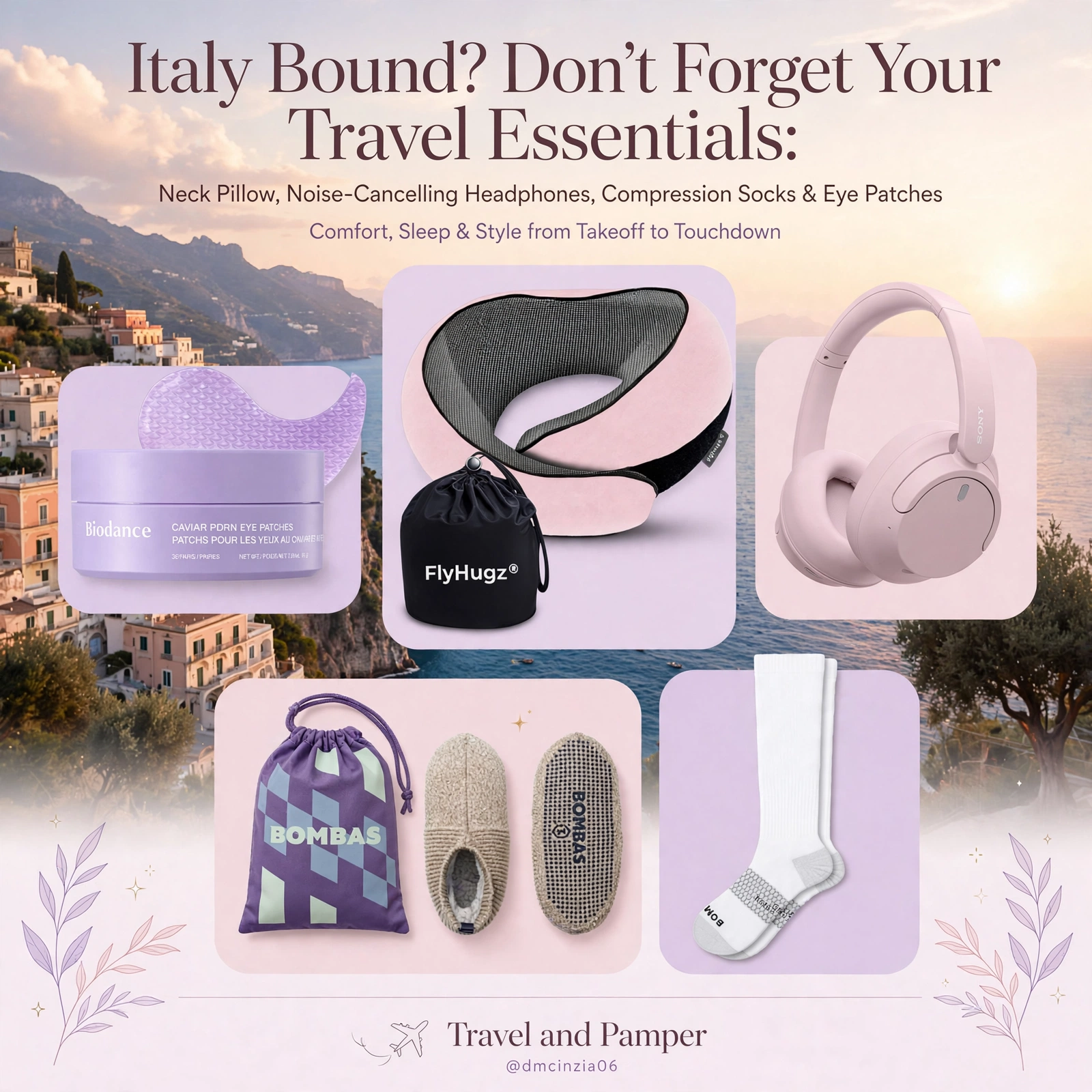 Travel Essentials, Accessories, Handbags and Shoes cover photo collage