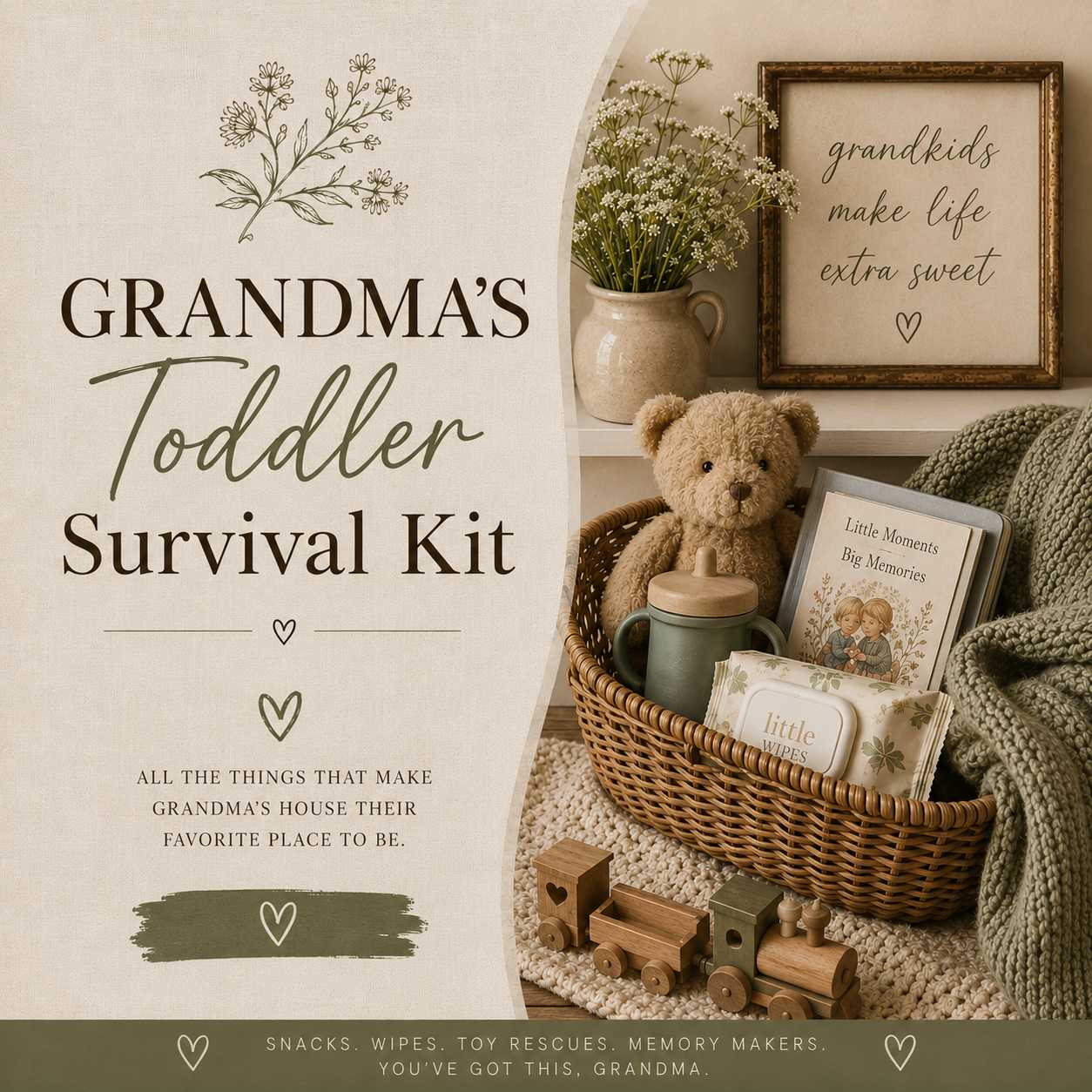 Grandma's Toddler Survival Kit cover photo collage