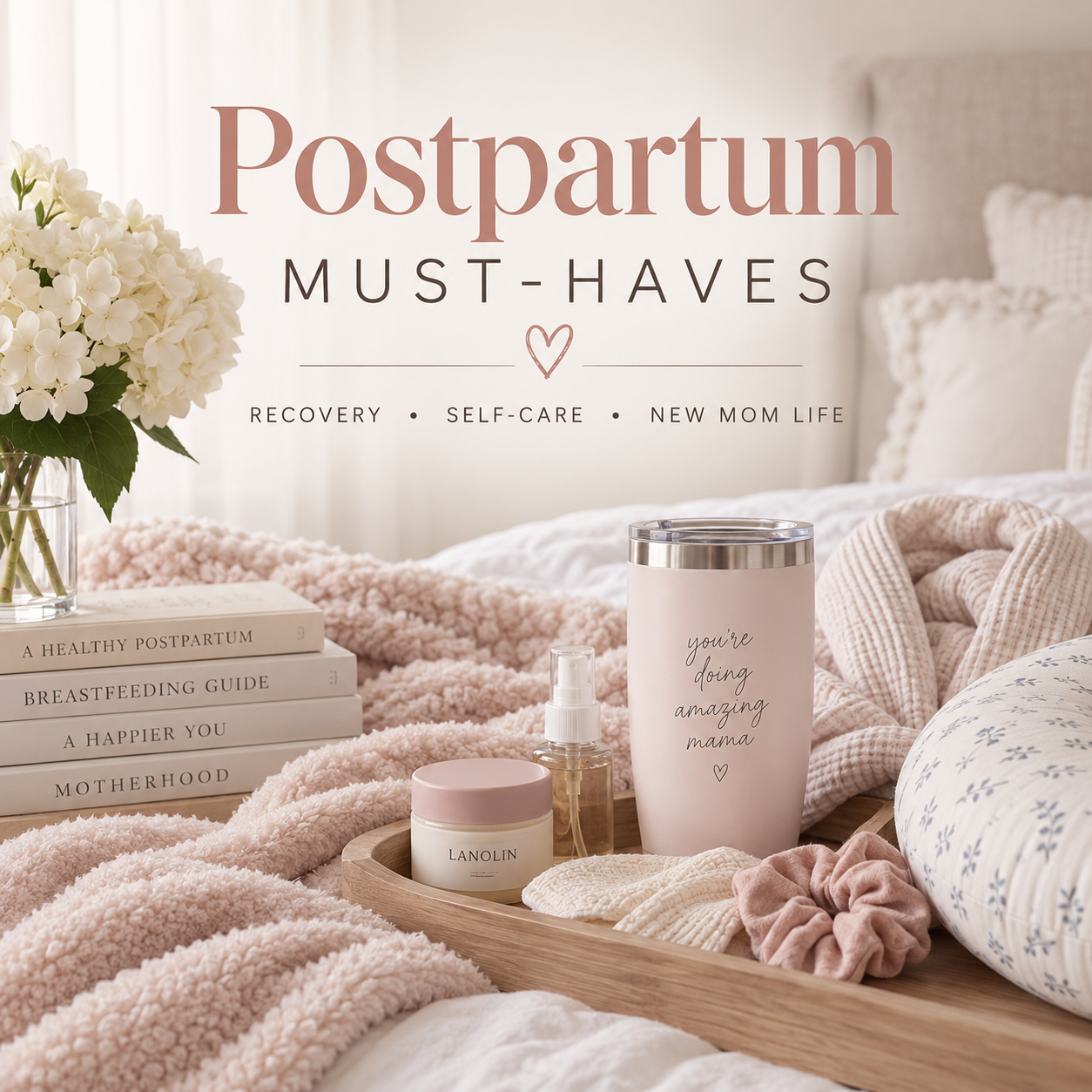 Postpartum must-haves for an easier recovery that every new mom needs cover photo collage