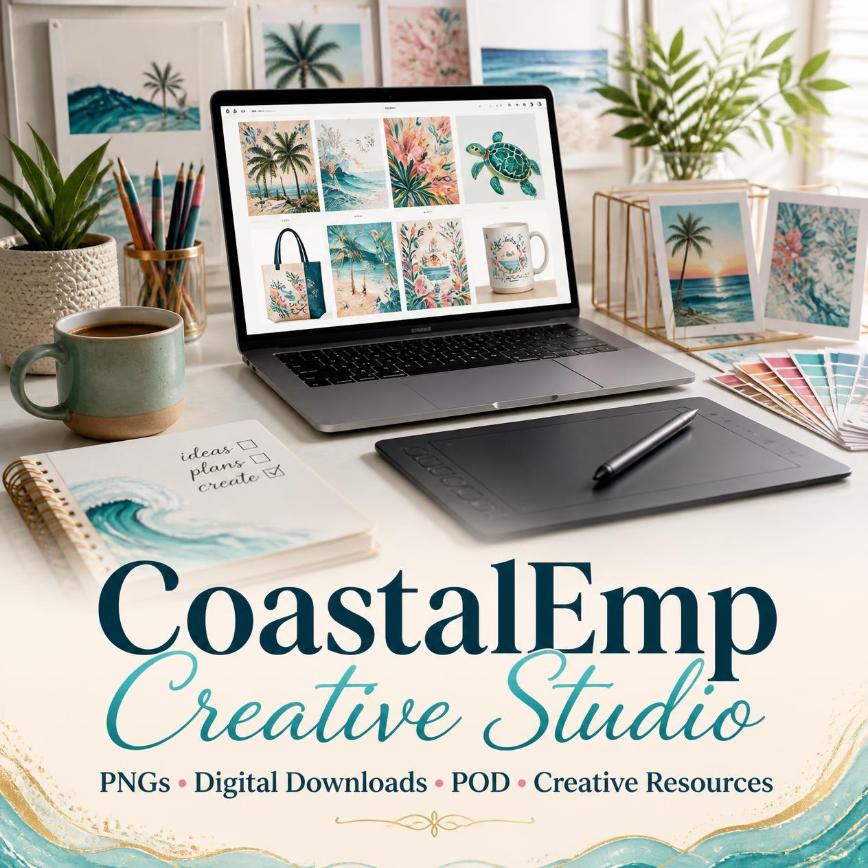 🌊 CoastalEmp Creative Studio cover photo collage