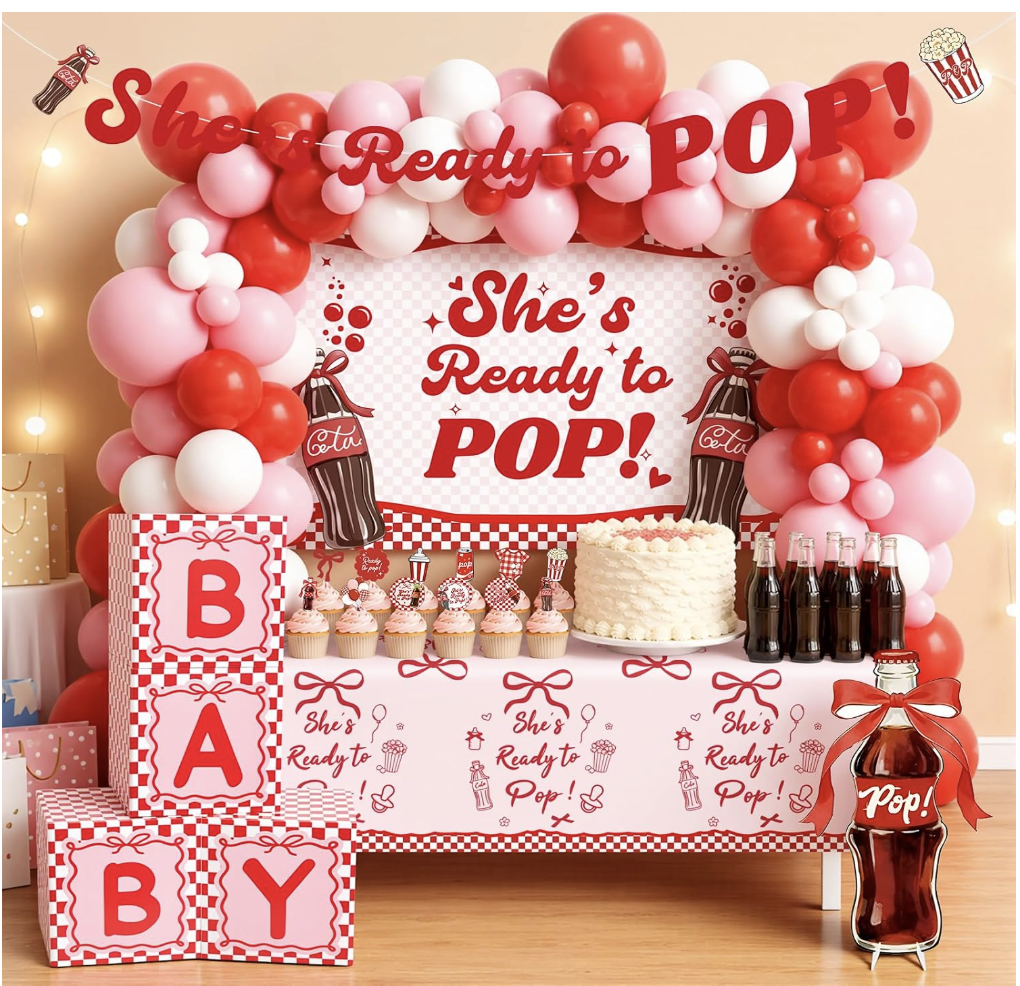 She’s Ready to Pop Baby Shower Ideas 🥤🎀 cover photo collage