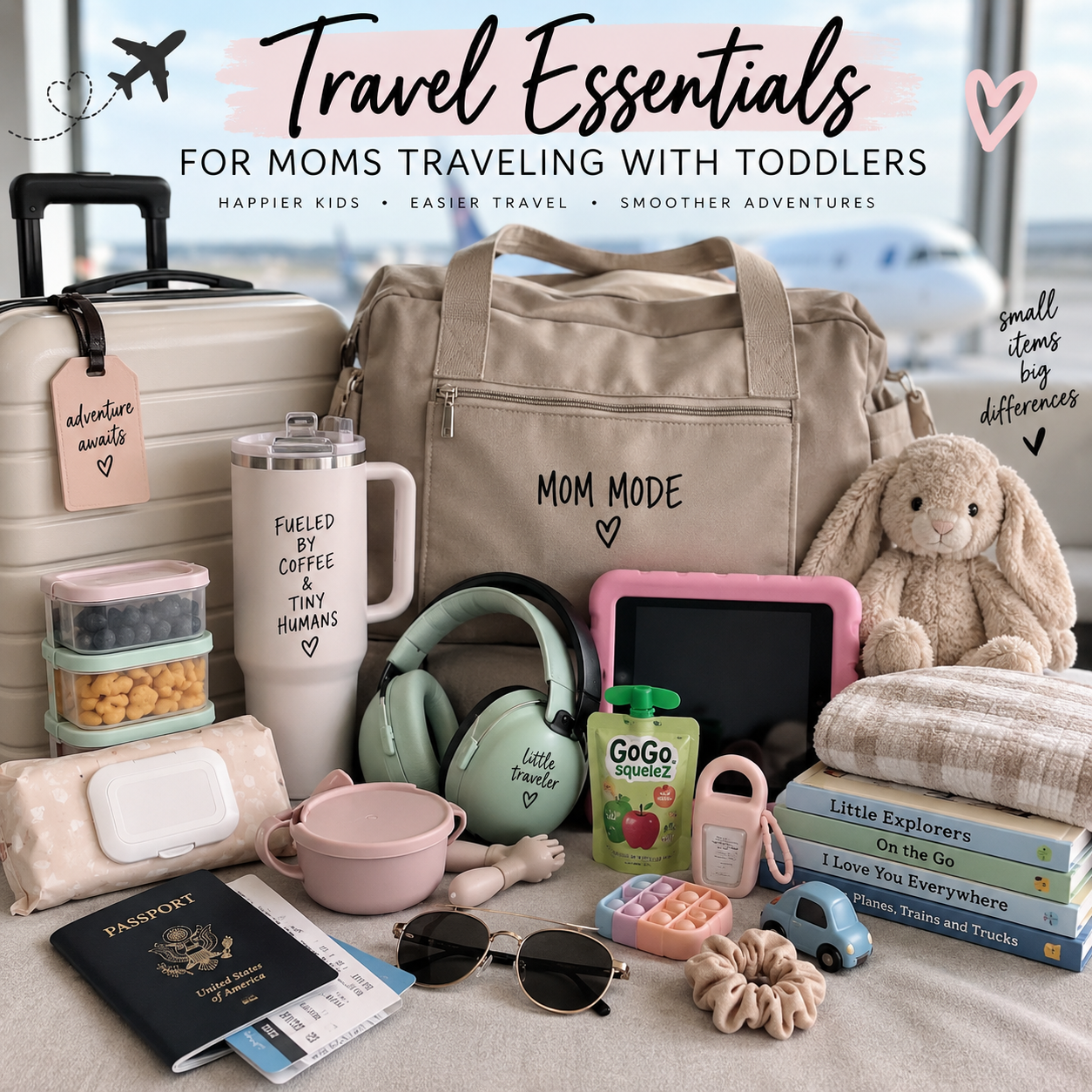✈️ Travel Essentials for Moms Traveling With Toddlers cover photo collage