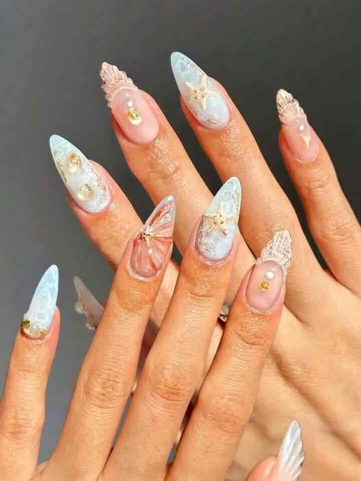 Beach Bliss: Shein's Hottest Summer Press-On Nail Sets cover photo collage