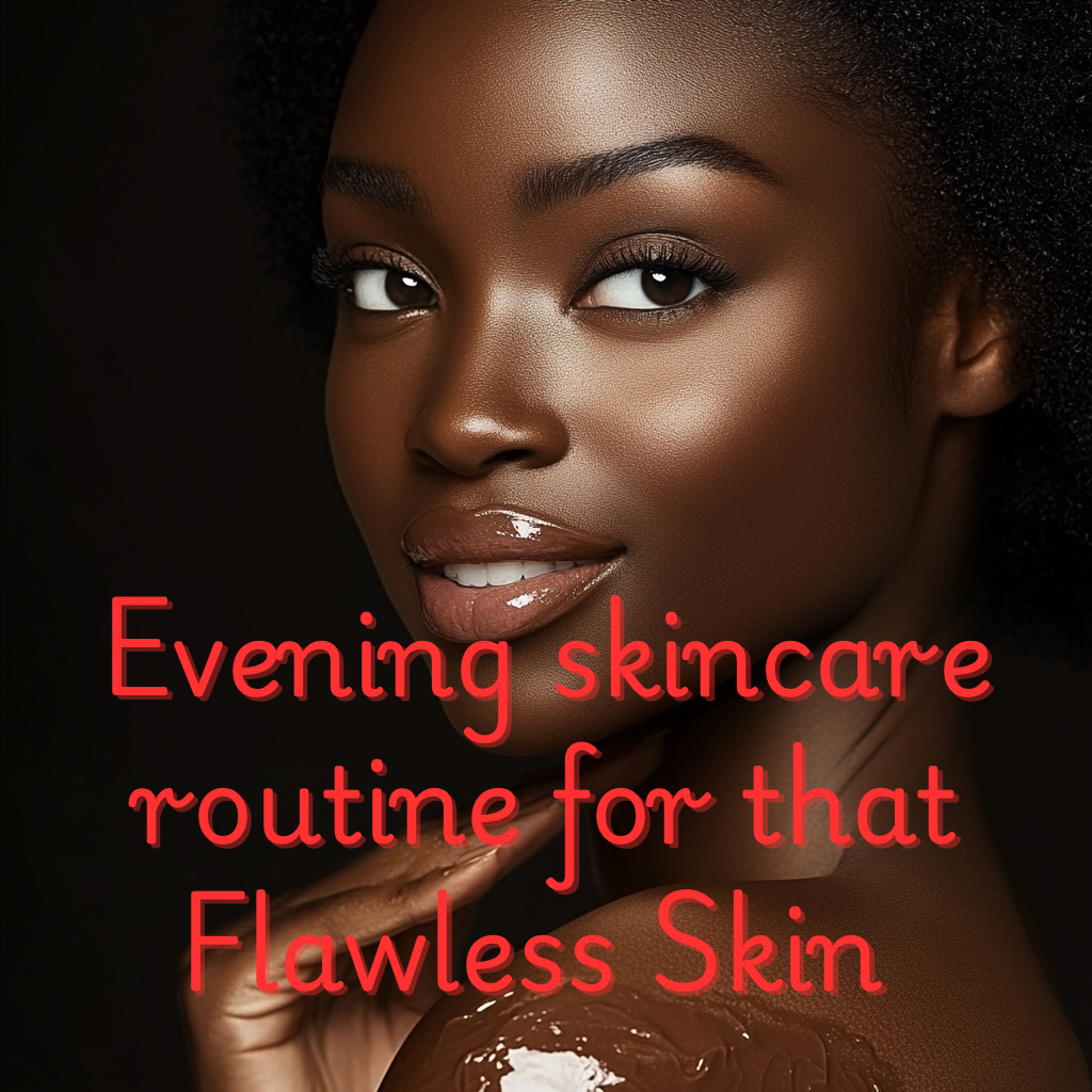 Evening skincare routine list cover photo collage