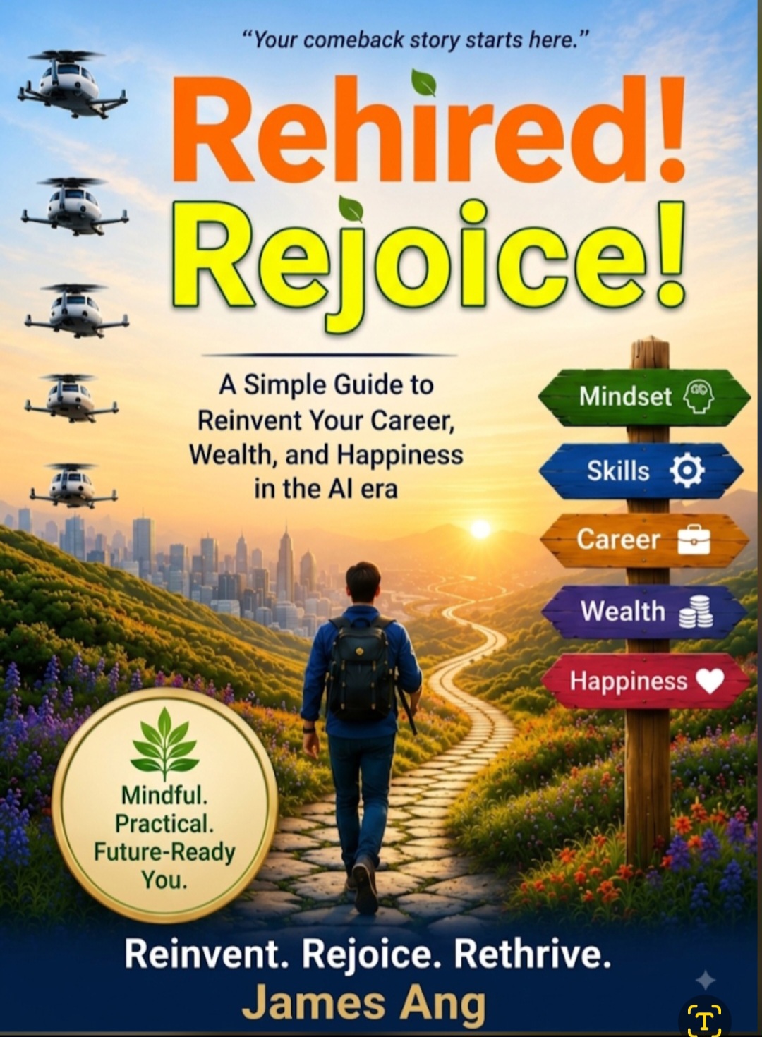 Self Growth >> Stress Management >> Emotional and Spiritual Health >> Book Title  --    7 Ahas Of Highly Enlightened Souls Enlightened Souls by Mike George (contains a list of stress relief devices, tools, gym workout equipment) cover photo collage