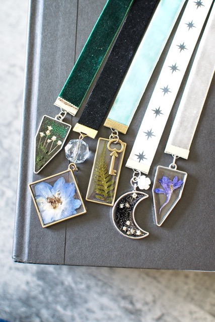 DIY Ribbon and Charm Bookmarks cover photo collage