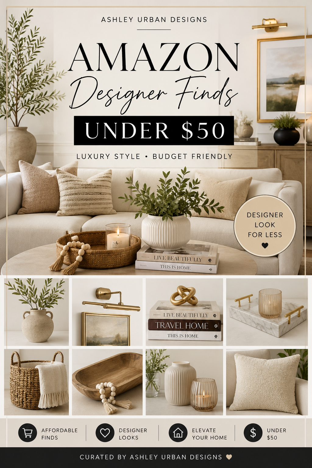 Amazon Designer Finds Under $150 cover photo collage