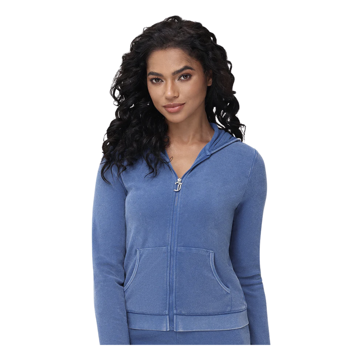 Blue Terry Zip Hoodie