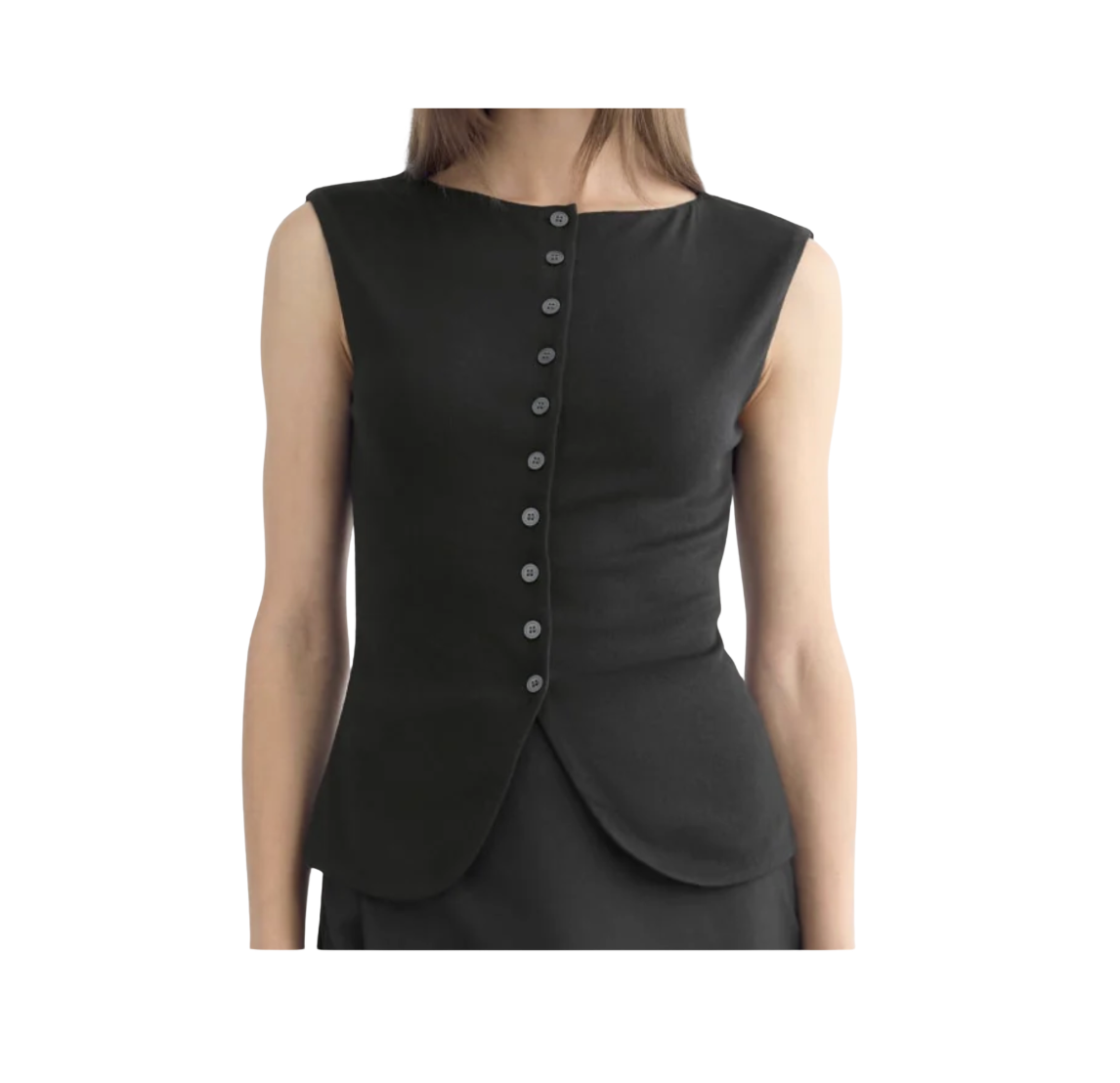 Sleeveless Button-Up