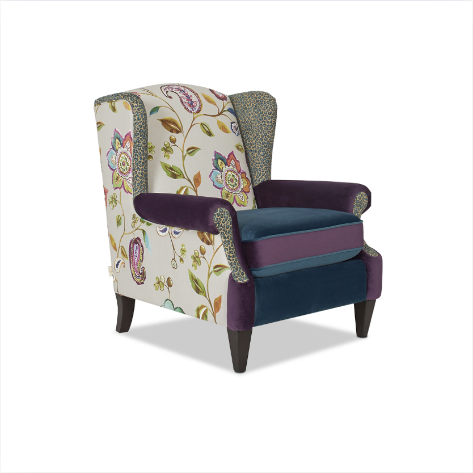 Anya Boho Chic Wingback Accent Arm Chair