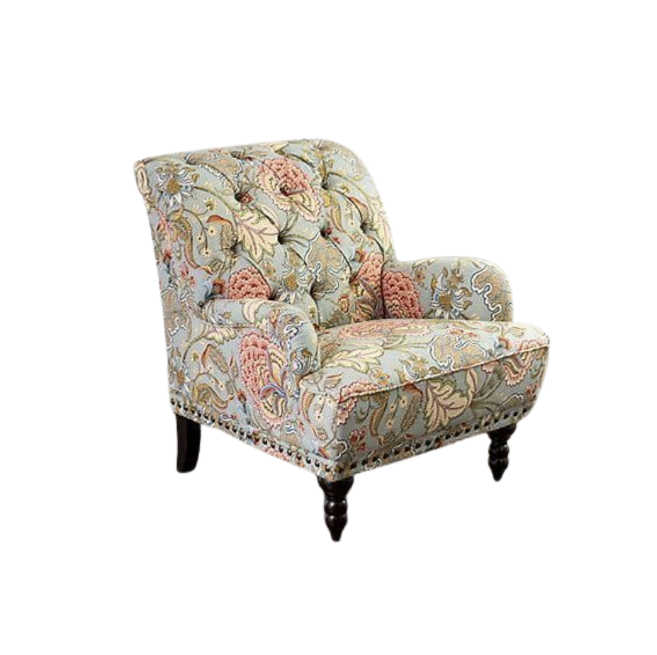 Floral Tufted Rebecca Accent Chair