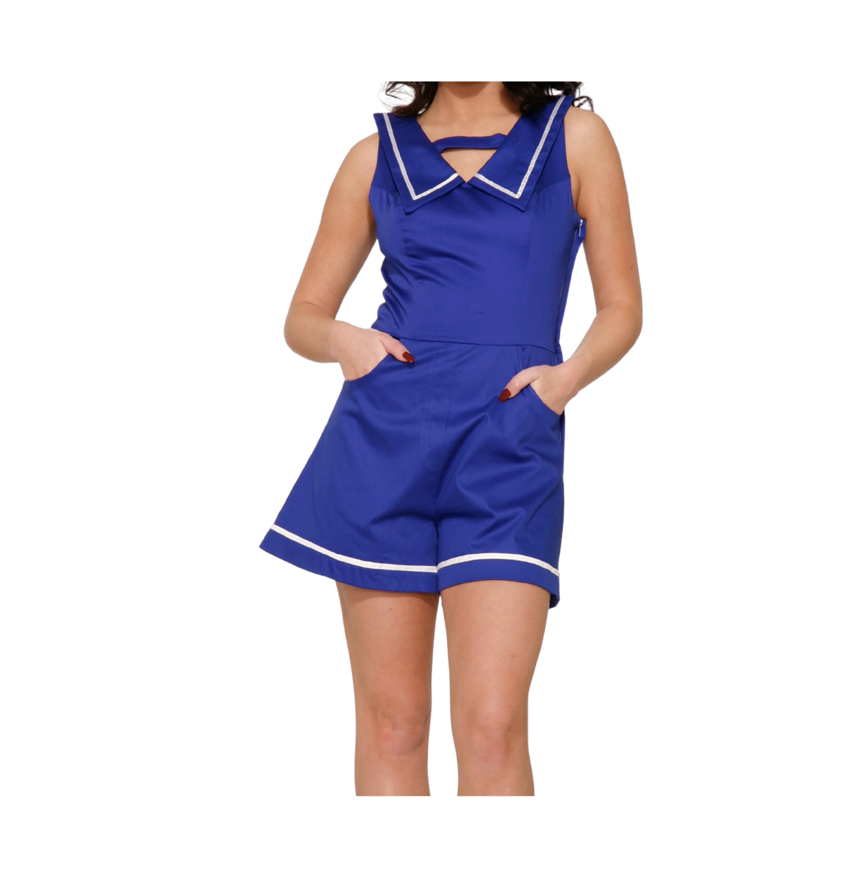 Blue Sailor Romper
