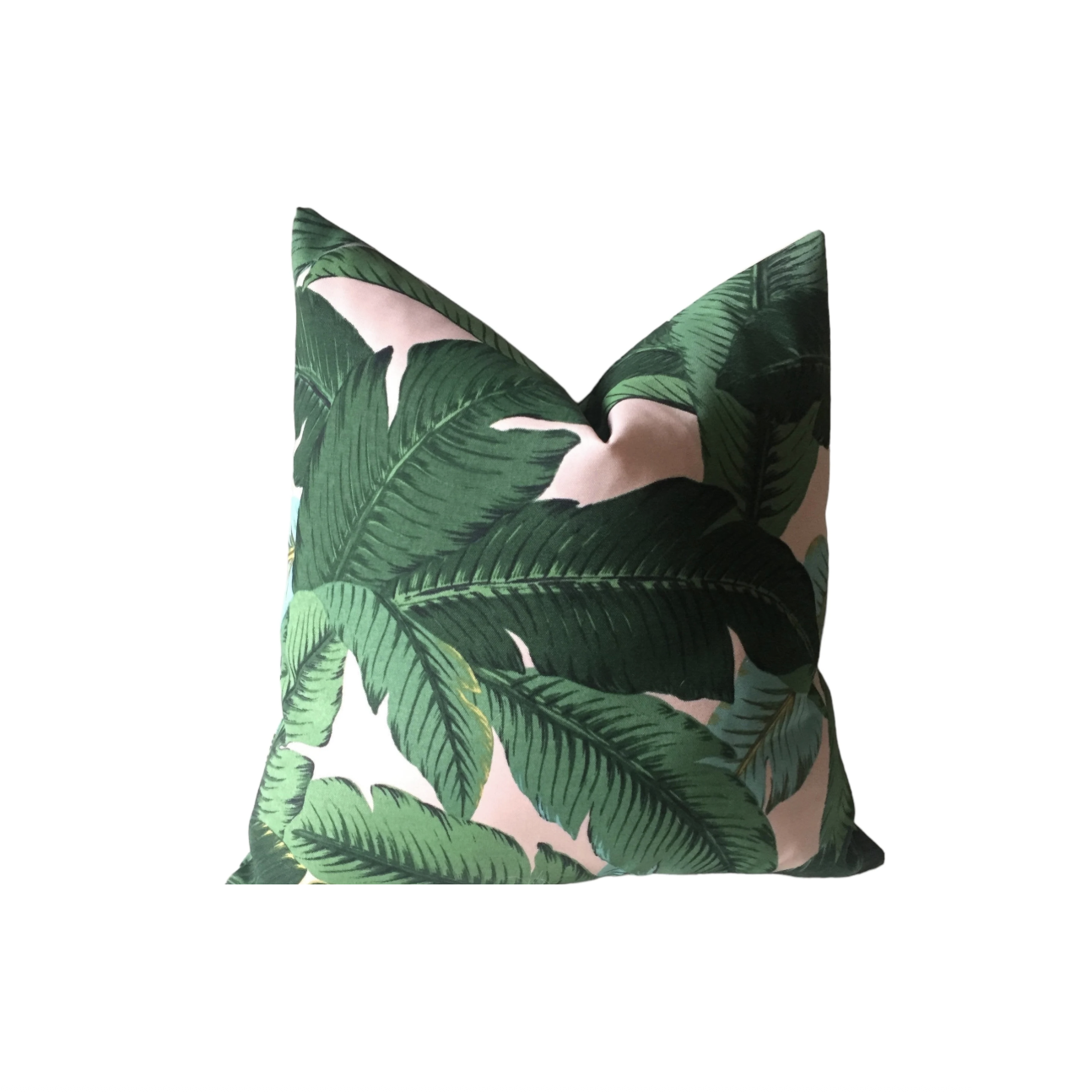Pink Banana Leaves outdoor pillow cover