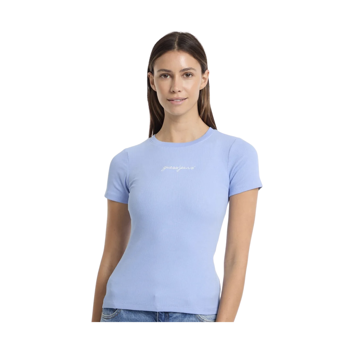 Blue Slim Rib Tee