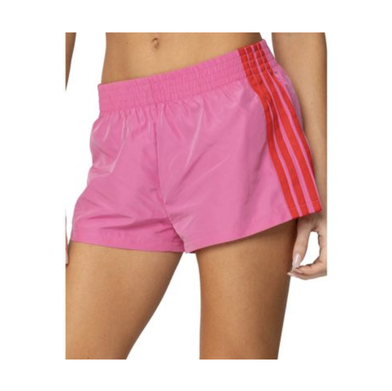Pink Striped Nylon Shorts