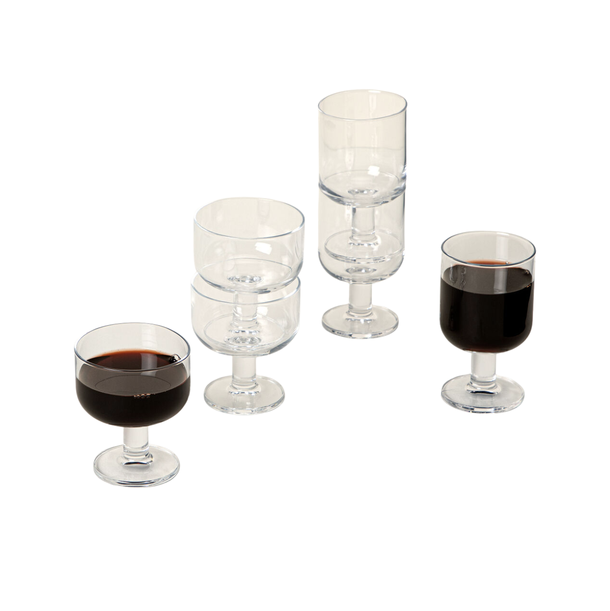 Stackable Glass Wine Glasses (Set of 6)