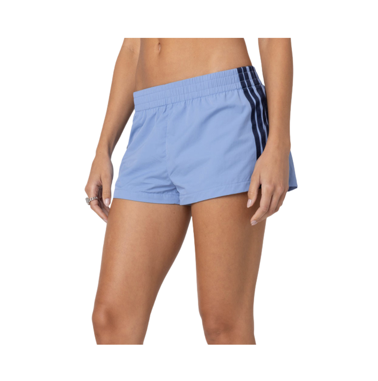 Blue Striped Nylon Shorts