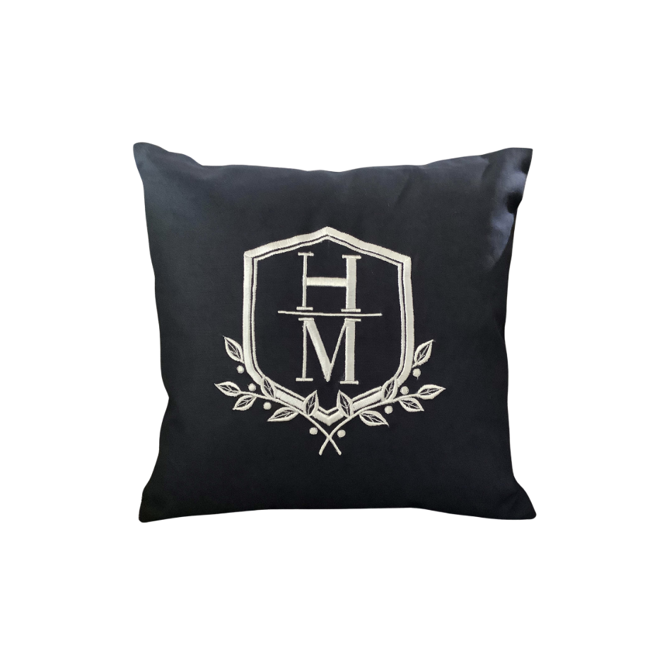 Crest Monogram Pillow Cover