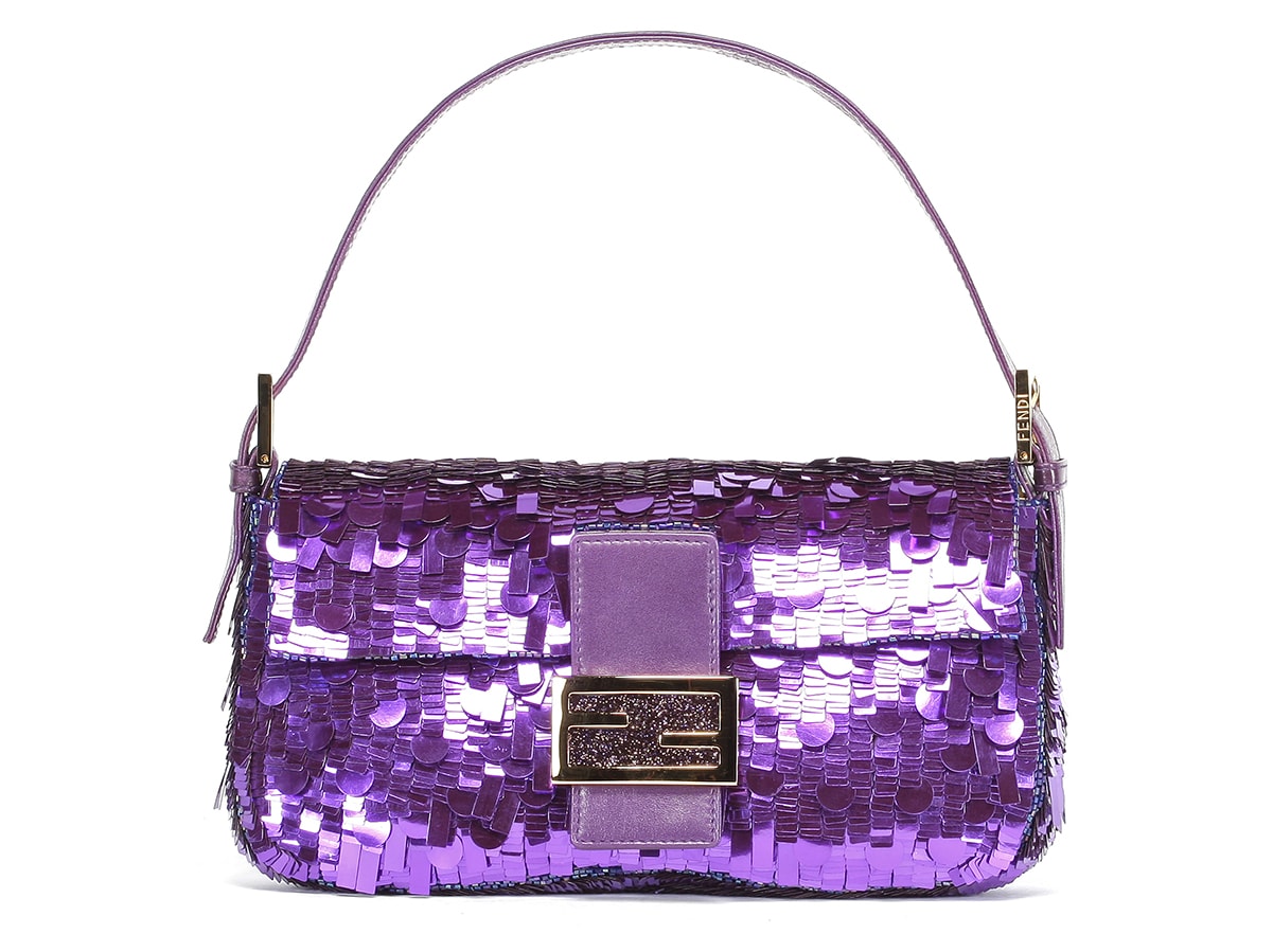 Purple Sequin Fendi Baguette Bag