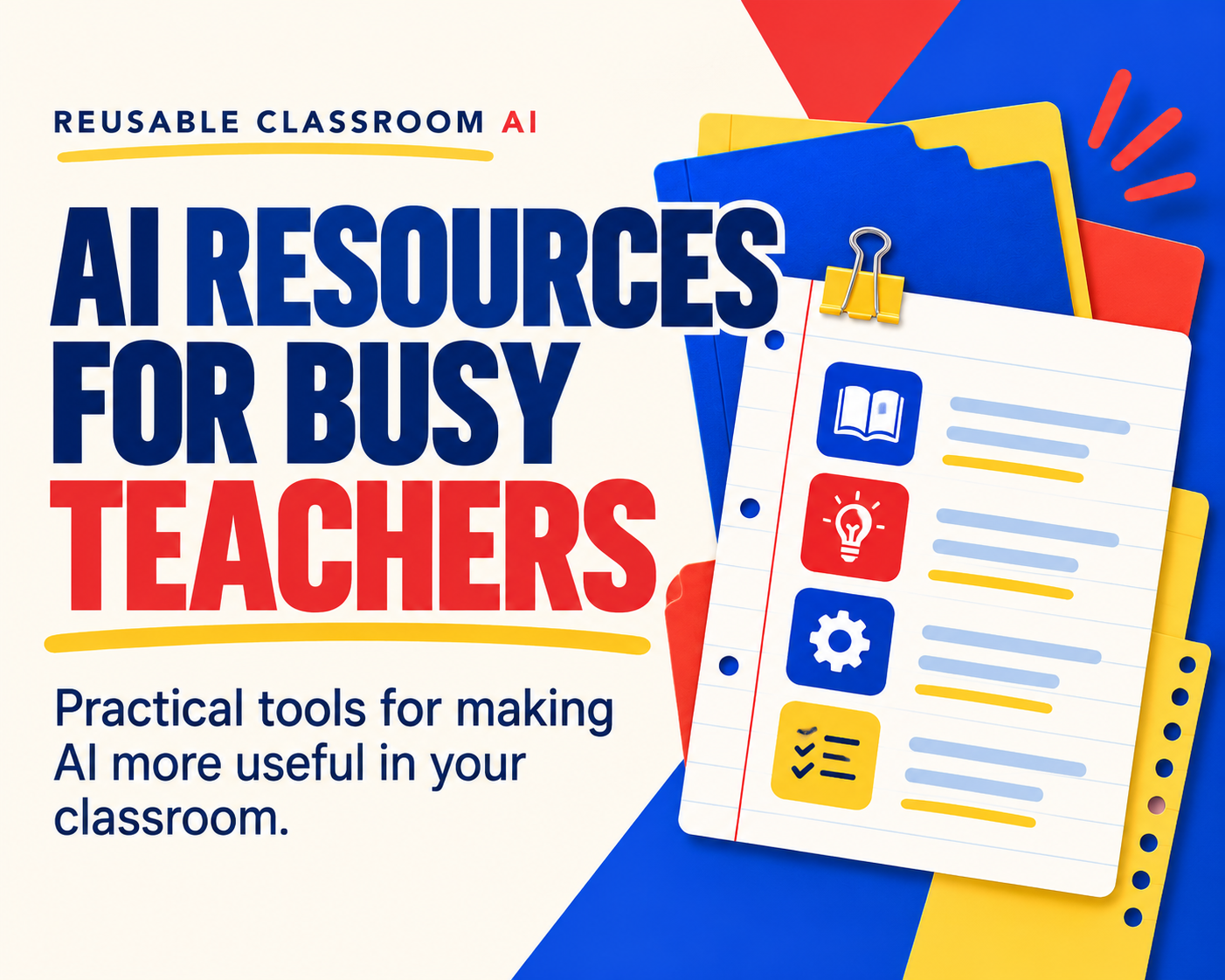 AI Resources for Busy Teachers cover photo collage