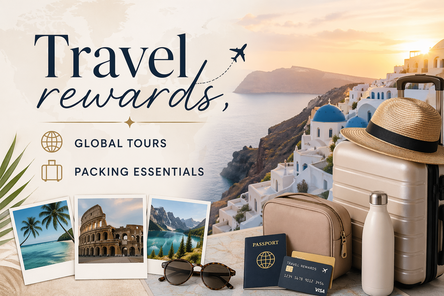 Travel Rewards And Essentials ✈️ cover photo collage