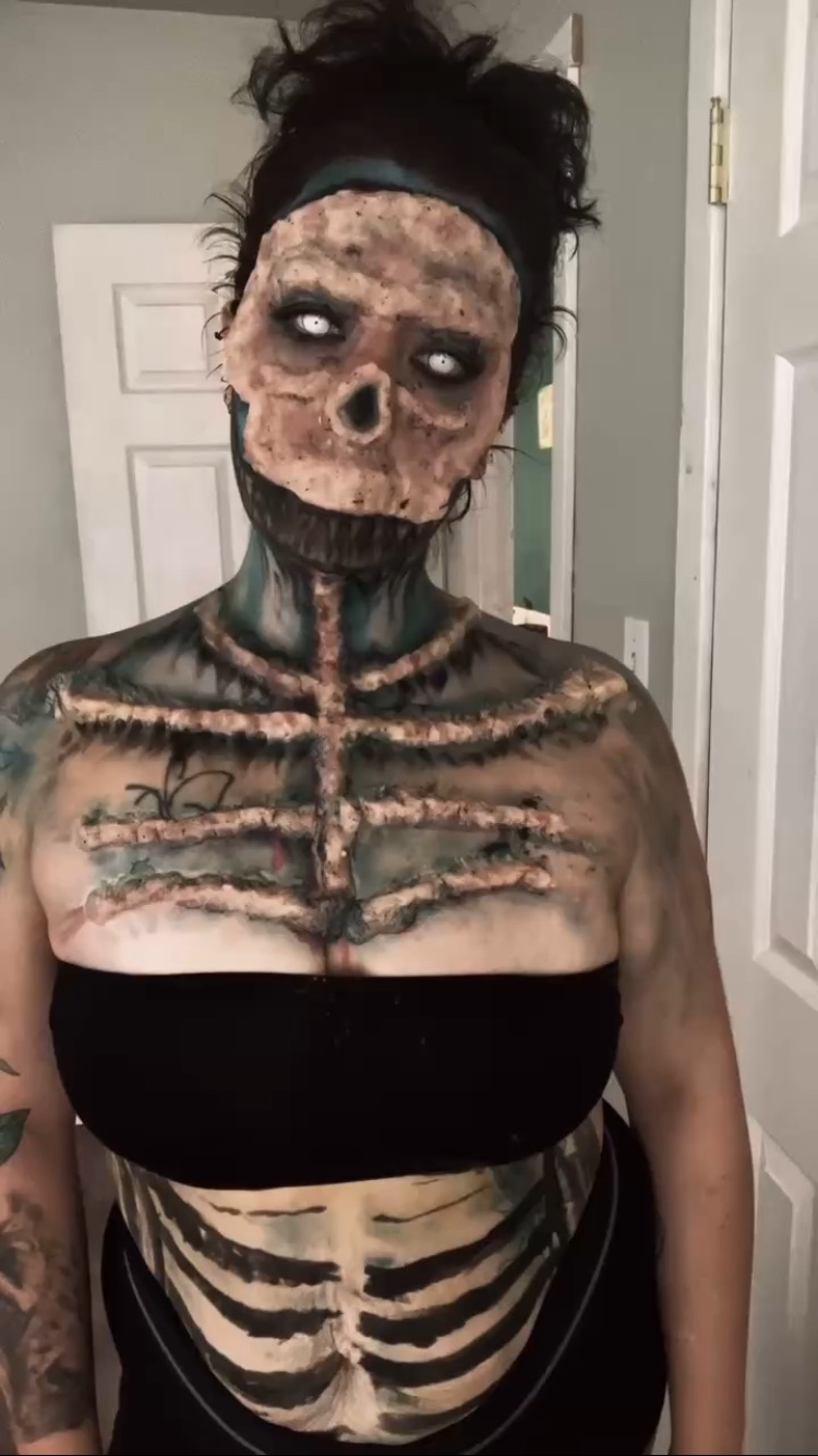 Homemade sfx wax skull look cover photo collage