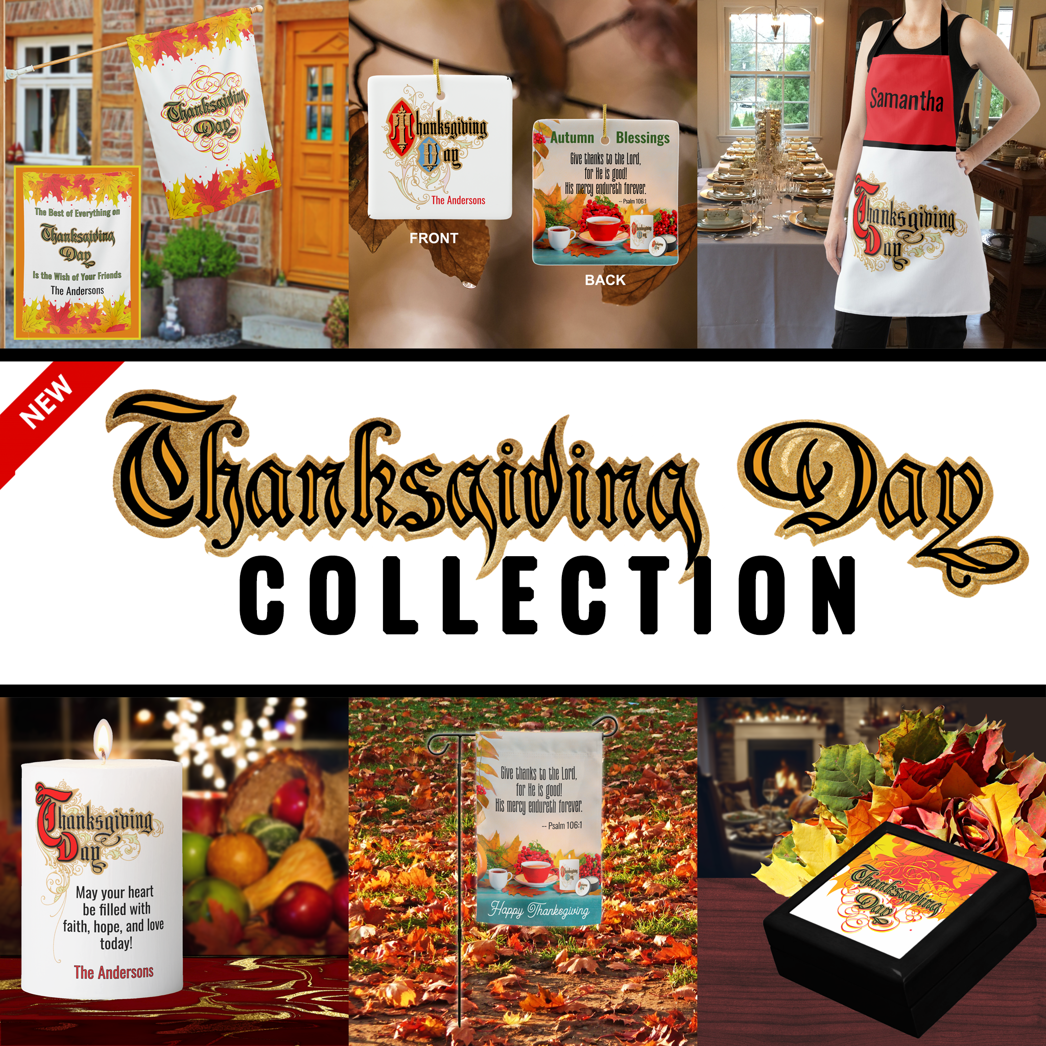 All the Leaves Aren't Brown: Bright Leafy Thanksgiving Day Items cover photo collage