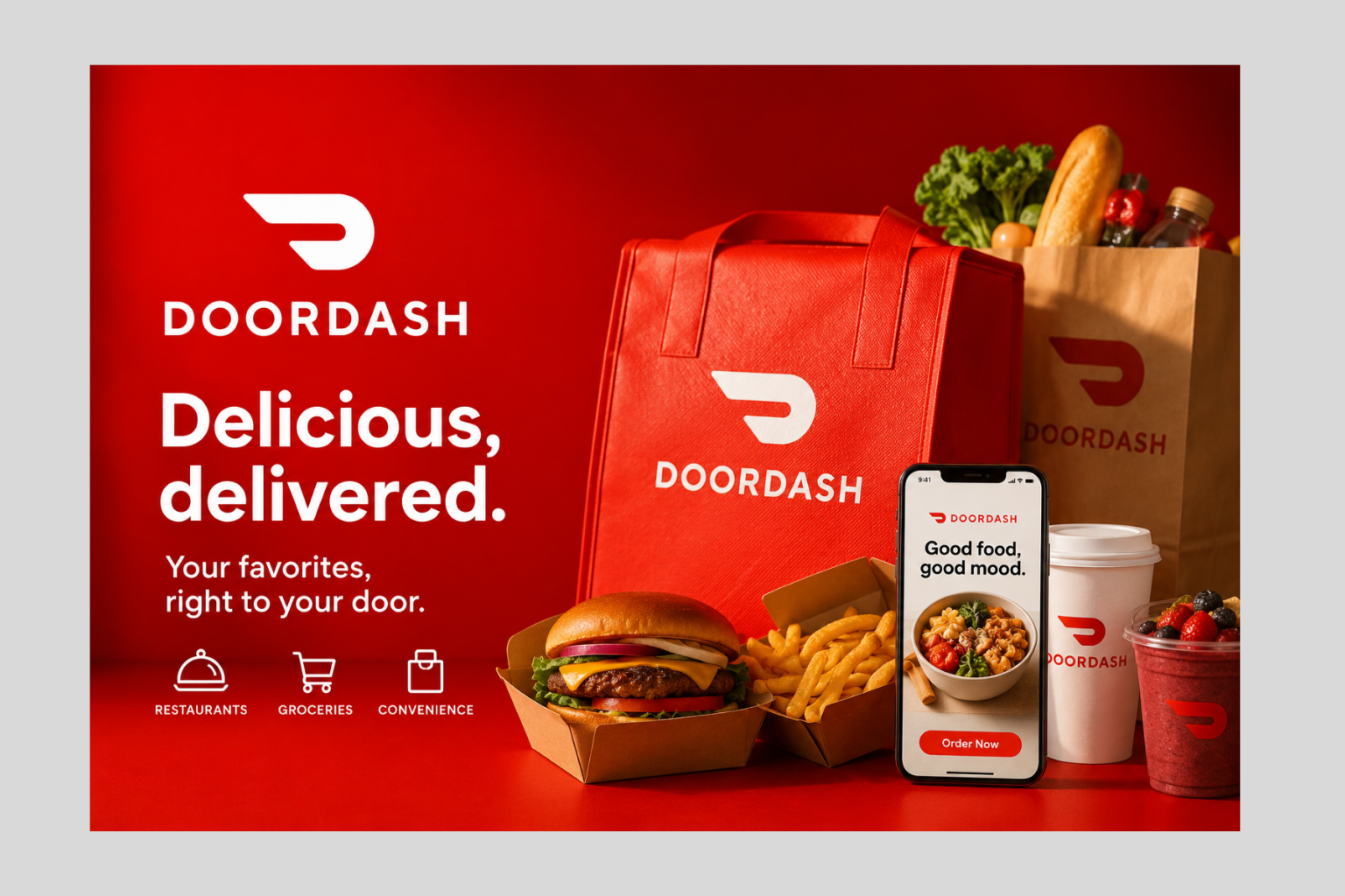 DoorDash Food Delivery Service cover photo collage