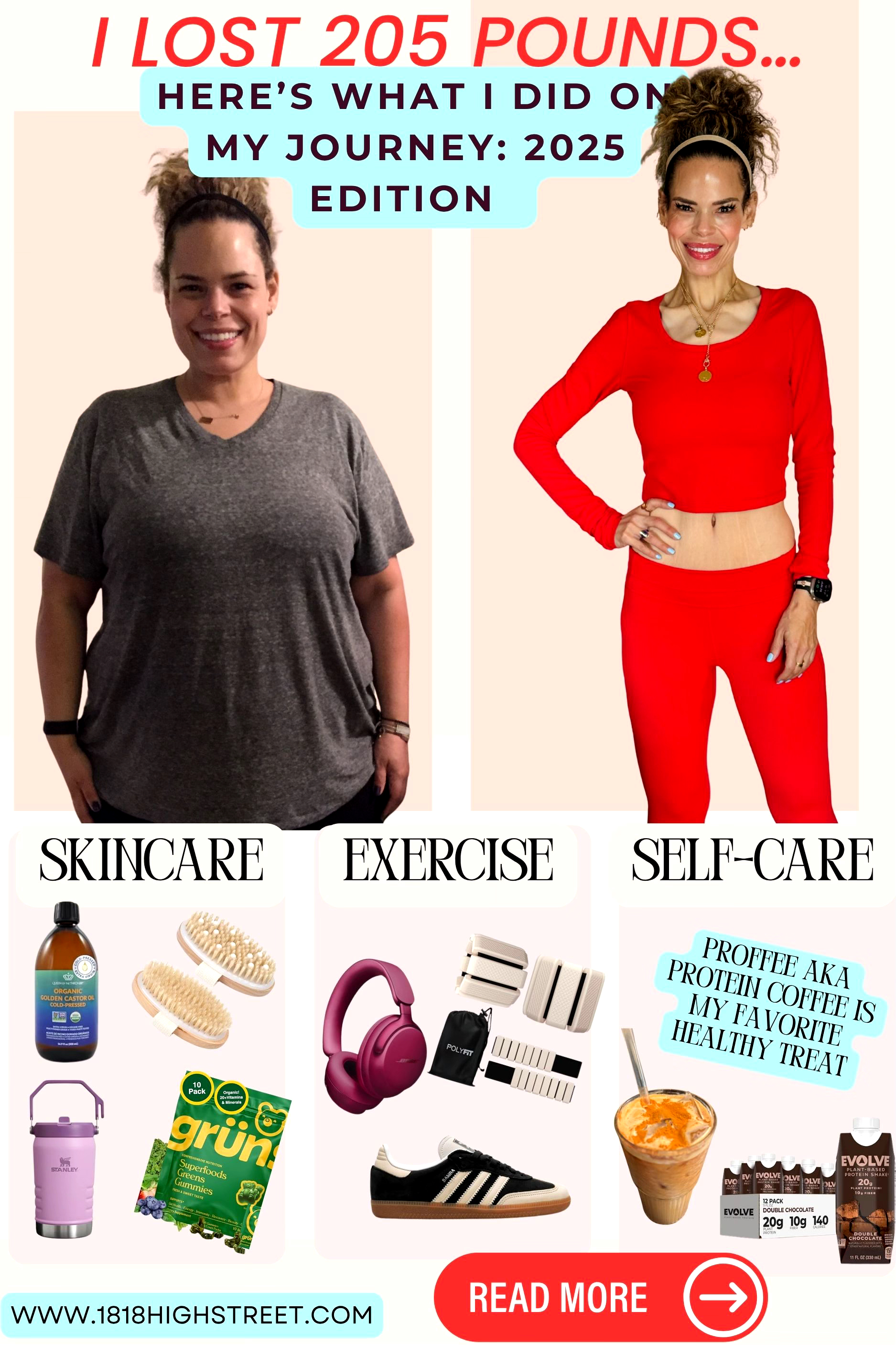 My 205 lbs WEIGHT LOSS MUST HAVES cover photo collage