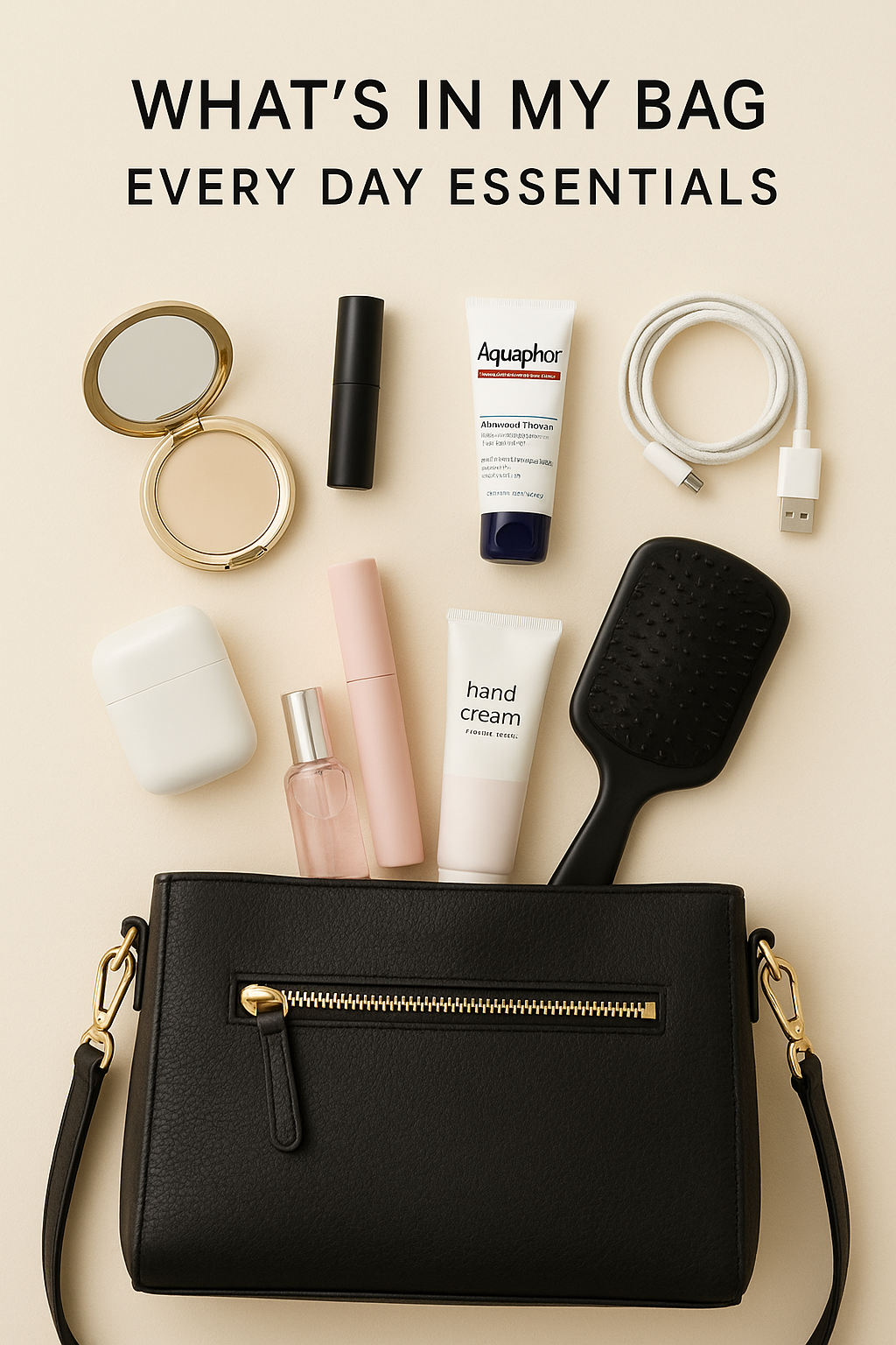 What's In My Bag: Everyday Essentials cover photo collage