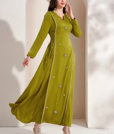 embellished long sleeve dress Mac Duggal Women's Embellished Long Flare Sleeve Mesh A-Line Dress - Blue - Size 2