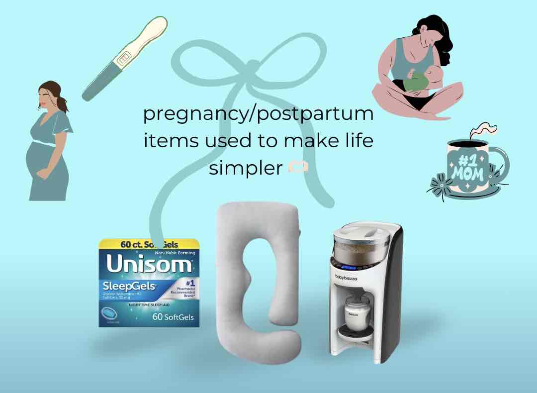 pregnancy/postpartum items used to make life simpler 🫶🏻 cover photo collage