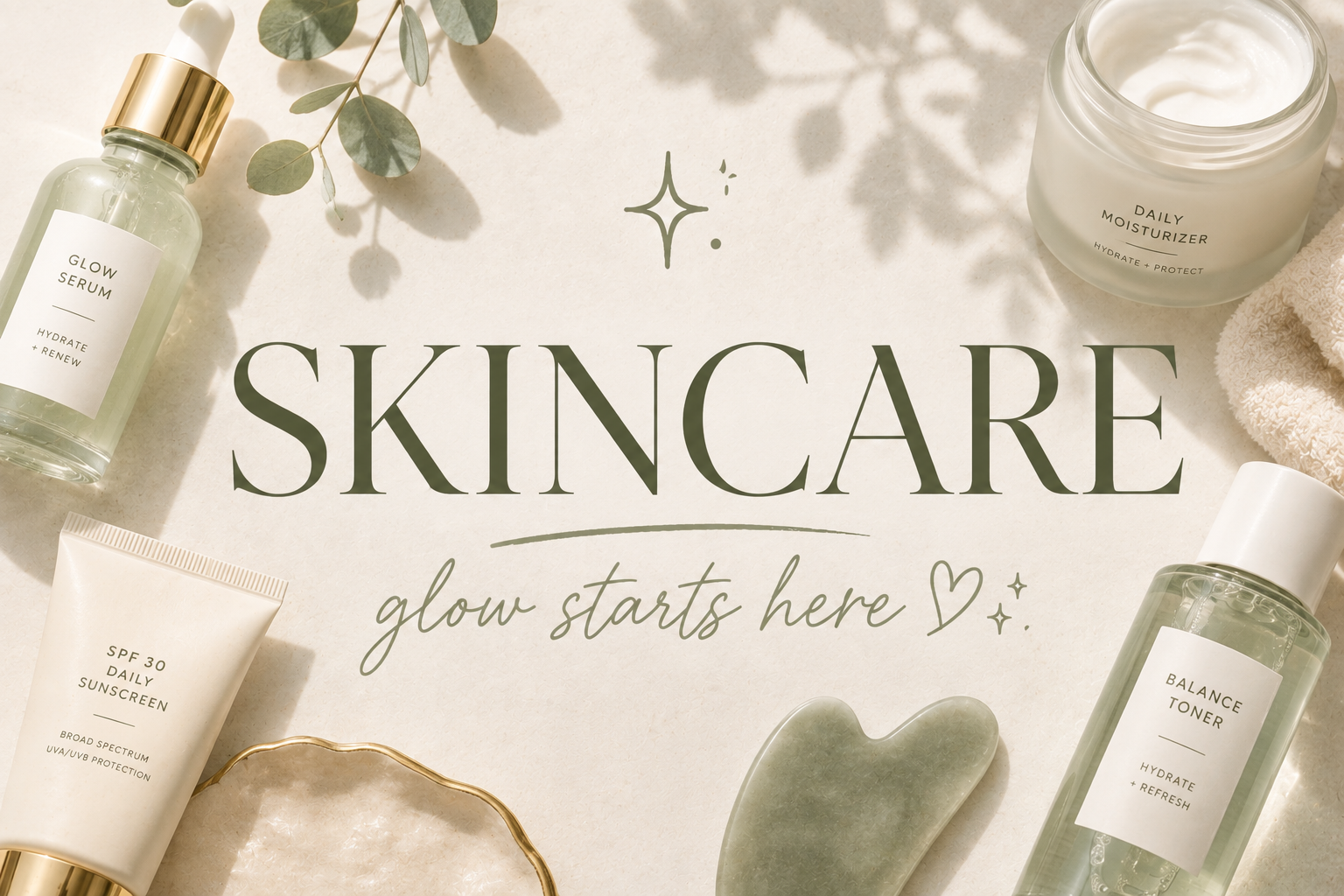 Skin care must haves for glass skin✨ cover photo collage