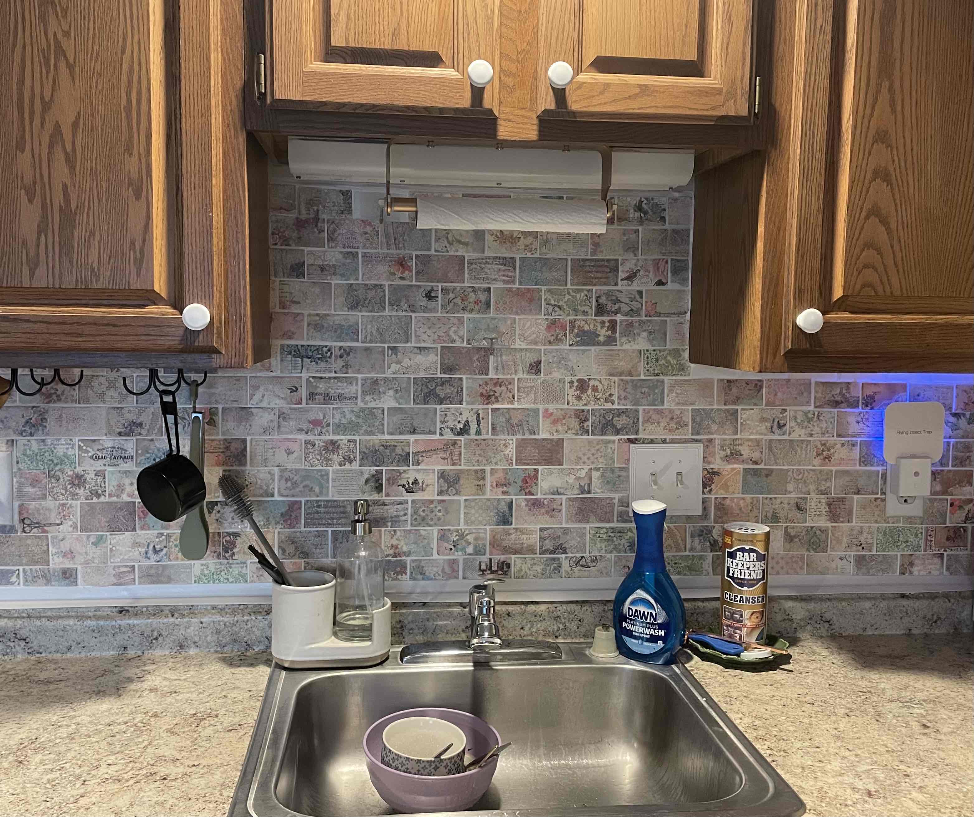 DIY French café kitchen backsplash subway tiles✨🌸 cover photo collage