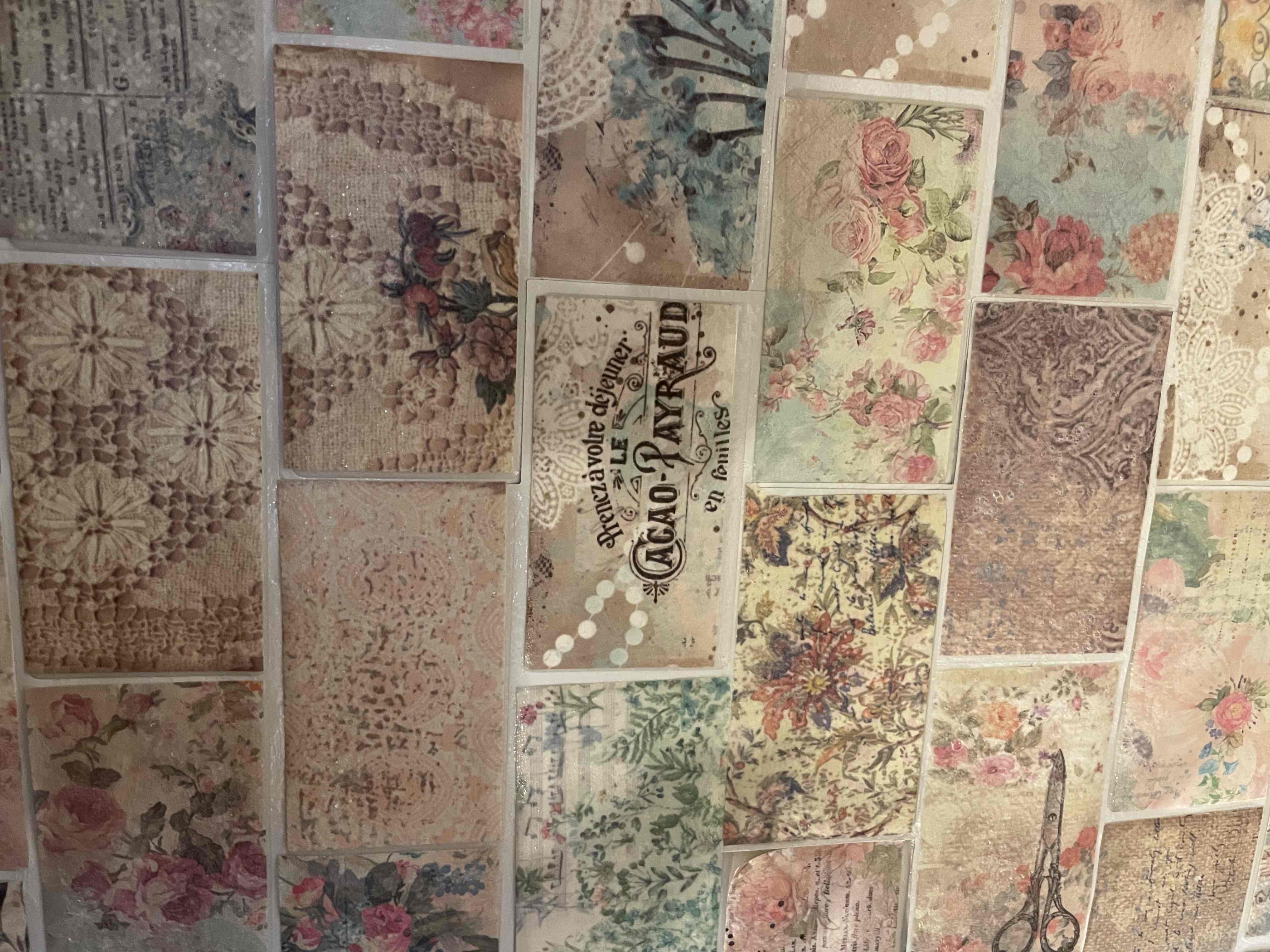 DIY French café kitchen backsplash subway tiles✨🌸 cover photo collage