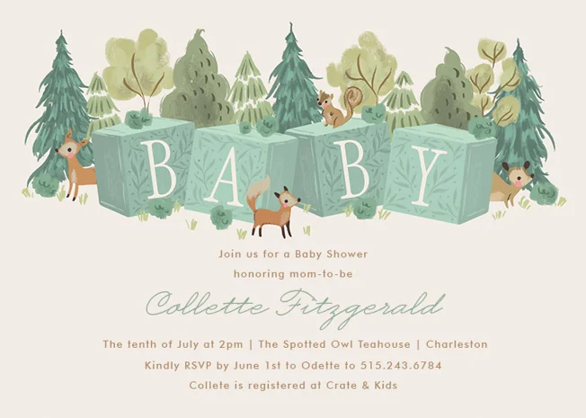 Color Trends: Blue Baby Shower Invitation Ideas cover photo collage